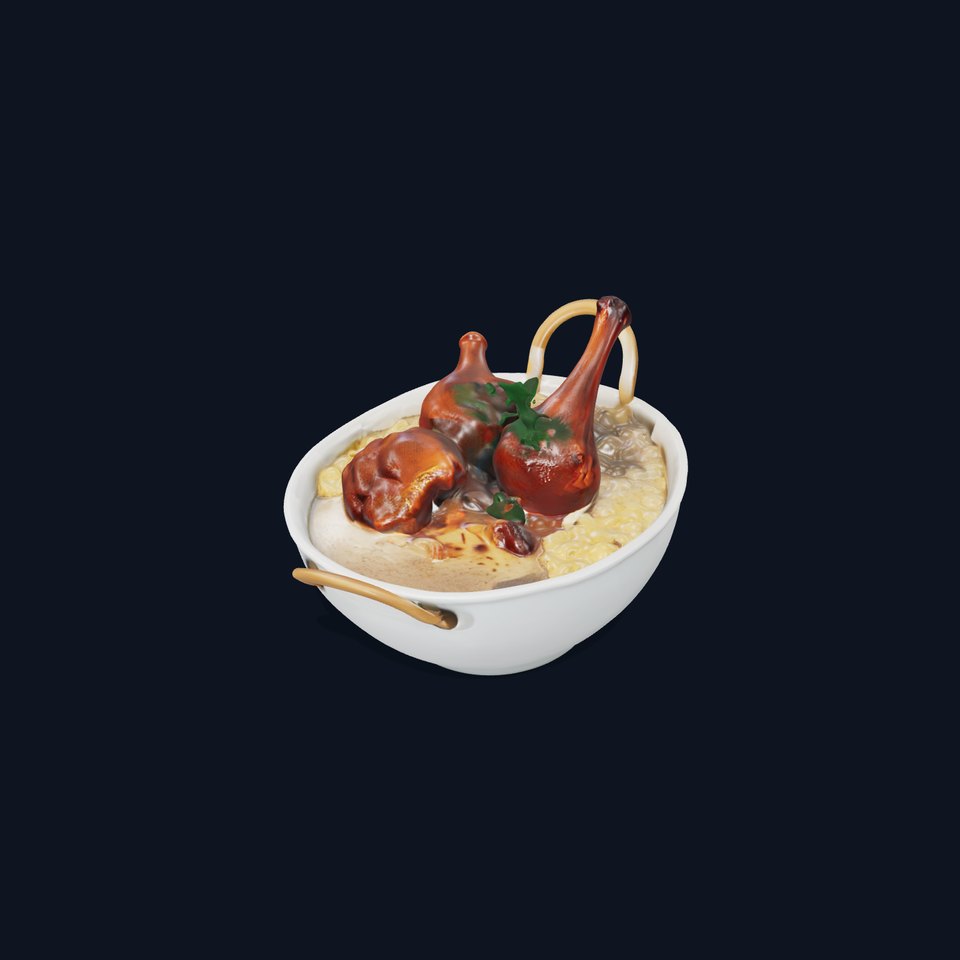Curry Chicken and Rice Bowl D Model Pack